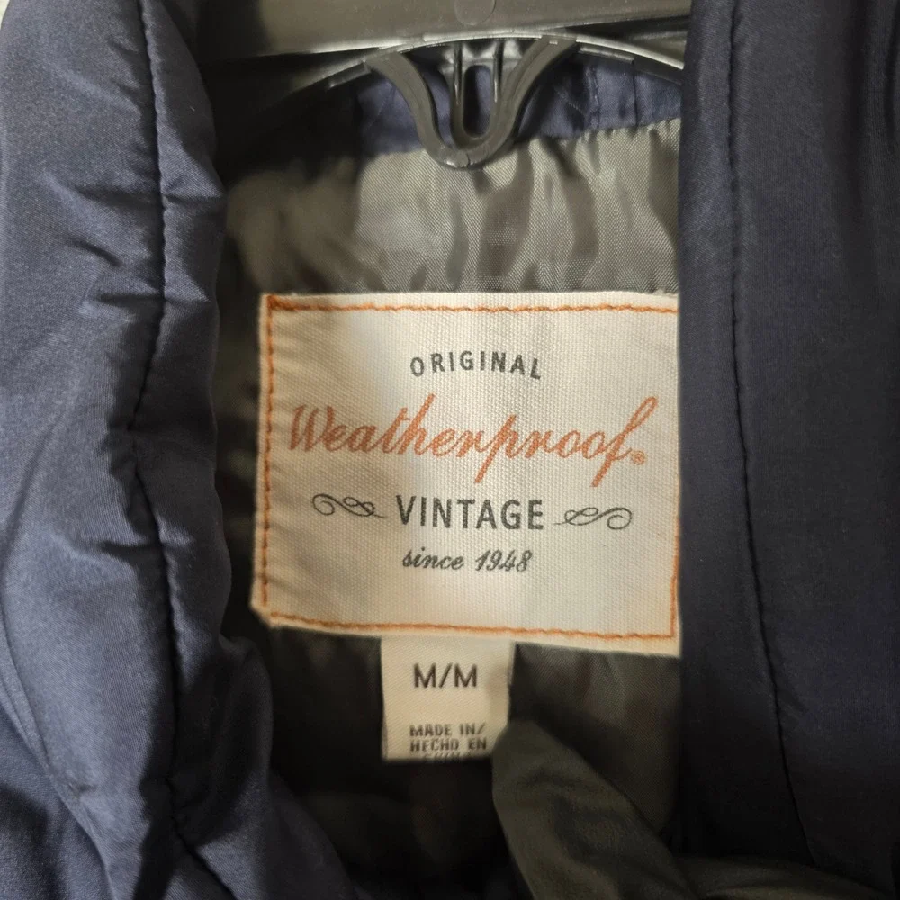 Weatherproof Vintage Mens Puffer Vest Size M Quilted Zip Front Casual‎